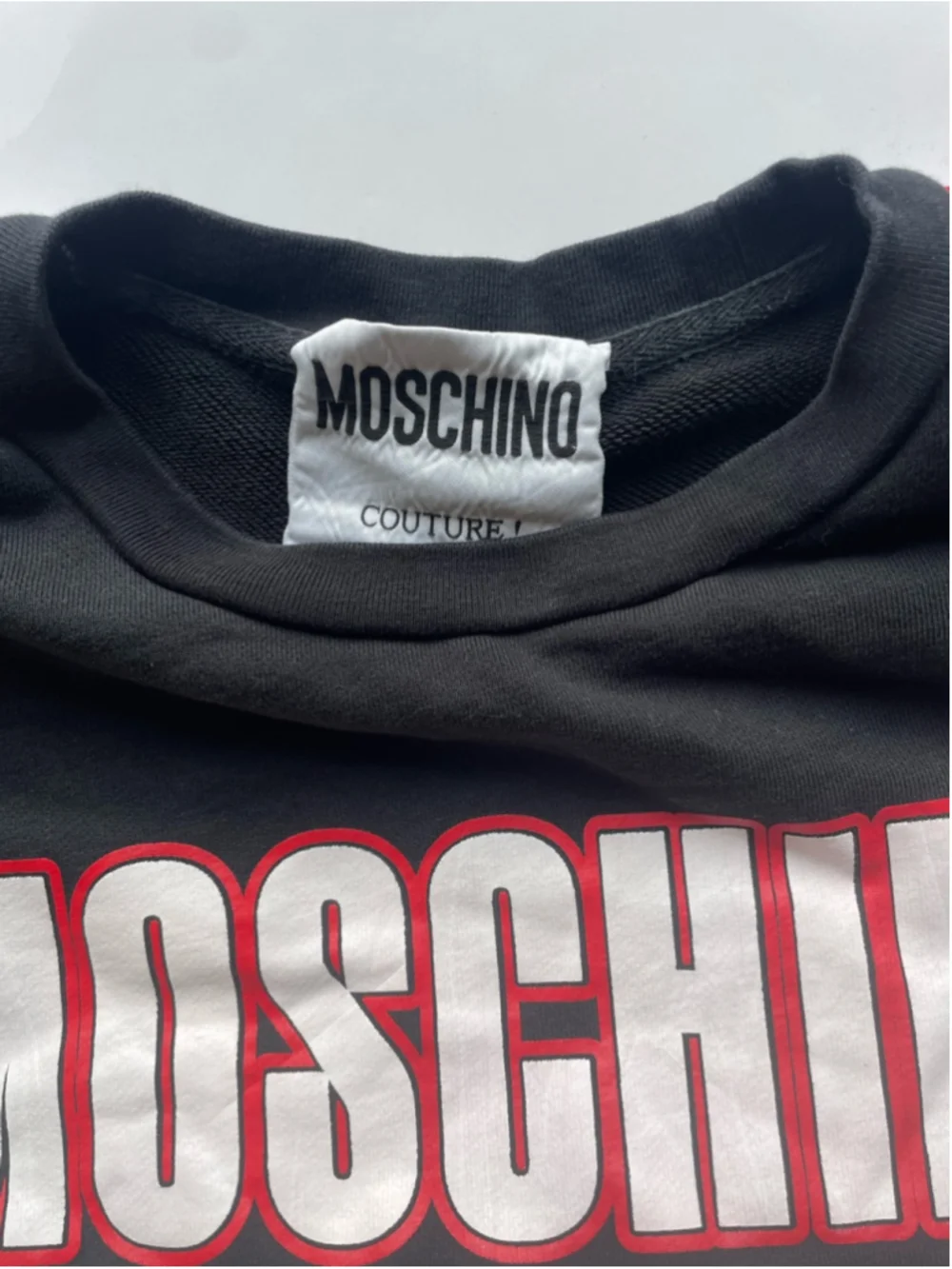 Moschino Milano Black Logo Crewneck Sweater unisex small